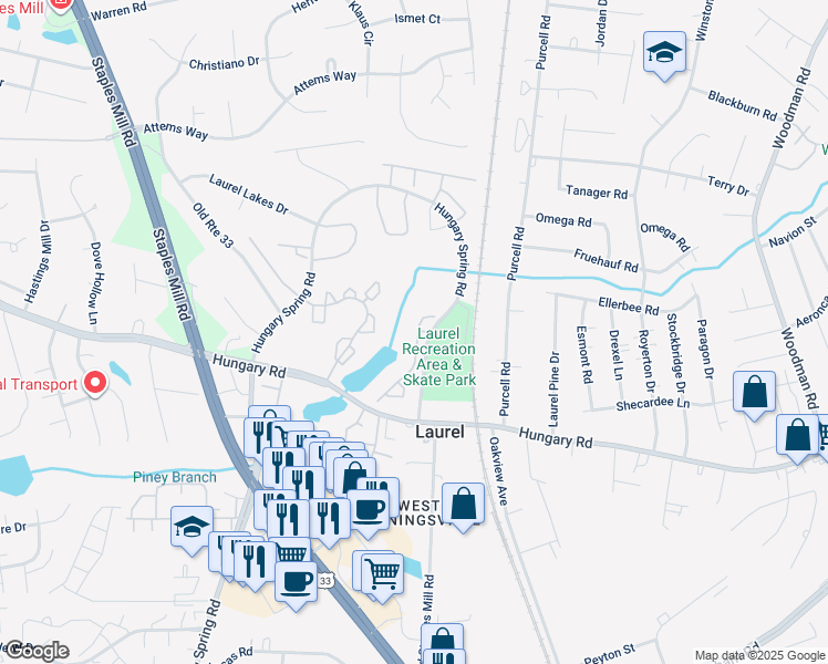 map of restaurants, bars, coffee shops, grocery stores, and more near 10215 Wolfe Manor Court in Glen Allen