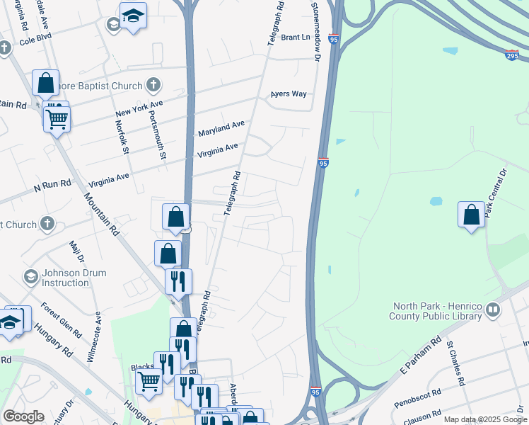 map of restaurants, bars, coffee shops, grocery stores, and more near in 