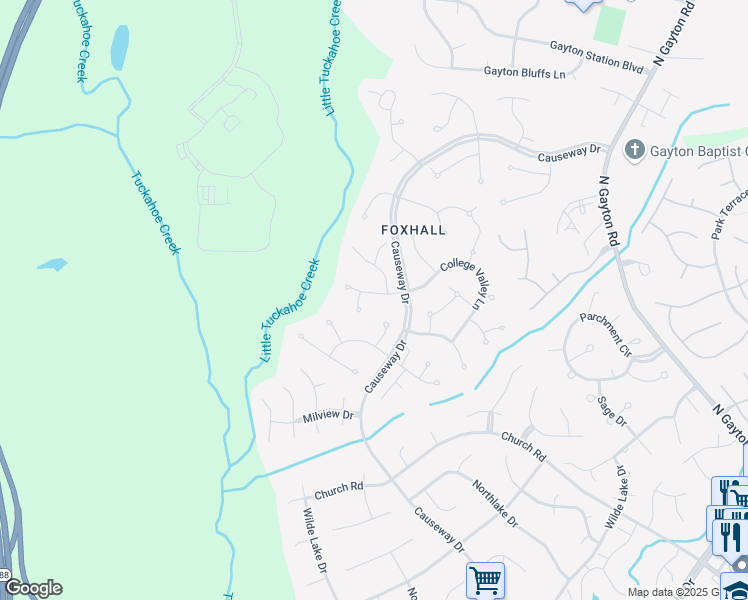 map of restaurants, bars, coffee shops, grocery stores, and more near 12912 Holmbank Lane in Henrico
