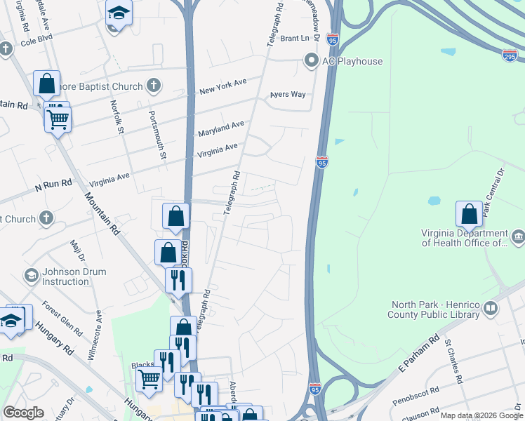 map of restaurants, bars, coffee shops, grocery stores, and more near in 