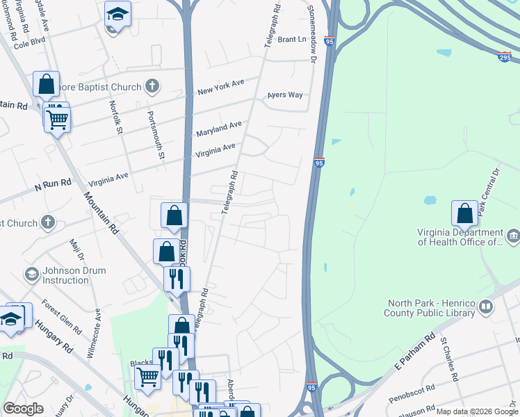 map of restaurants, bars, coffee shops, grocery stores, and more near in 