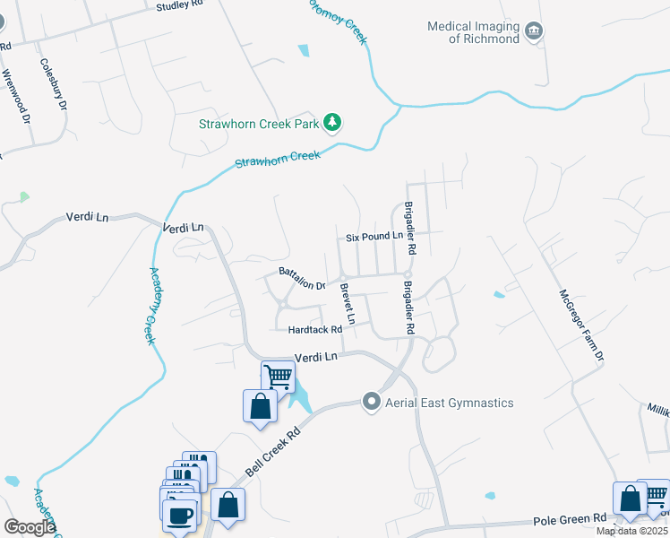 map of restaurants, bars, coffee shops, grocery stores, and more near 9057 Brevet Lane in Mechanicsville