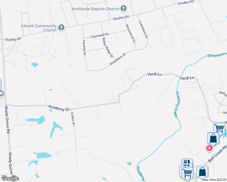 map of restaurants, bars, coffee shops, grocery stores, and more near 7466 Academy Drive in Mechanicsville