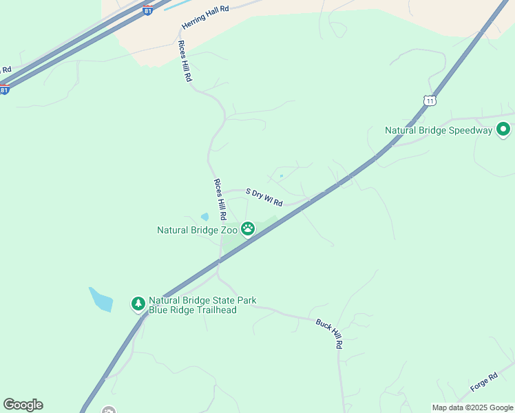 map of restaurants, bars, coffee shops, grocery stores, and more near 131-135 Dry Well Road in Natural Bridge