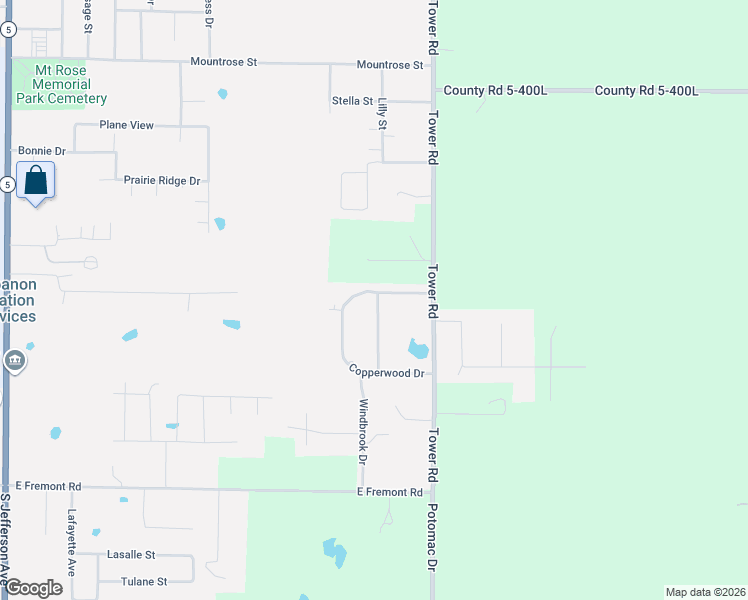 map of restaurants, bars, coffee shops, grocery stores, and more near 2417 Candlebark Lane in Lebanon