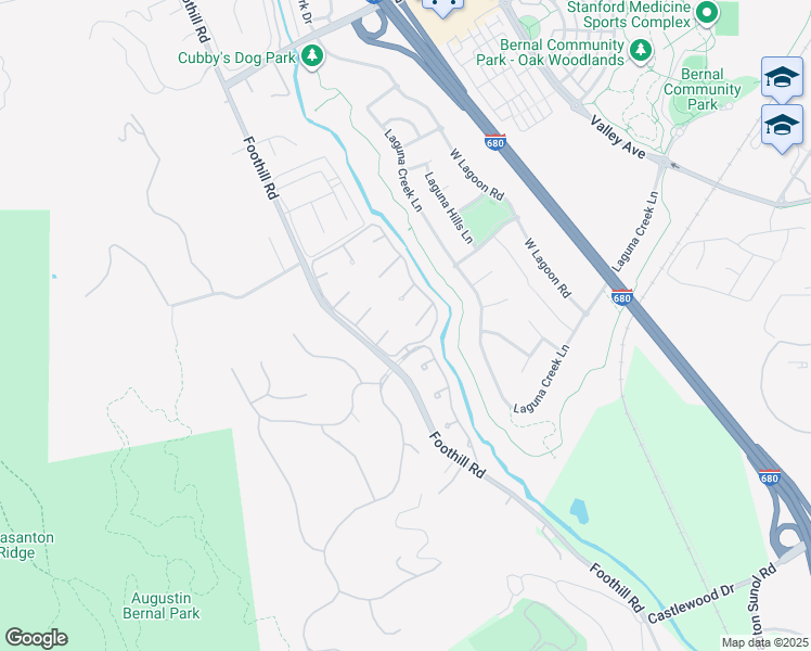 map of restaurants, bars, coffee shops, grocery stores, and more near 7879 Cypress Creek Court in Pleasanton