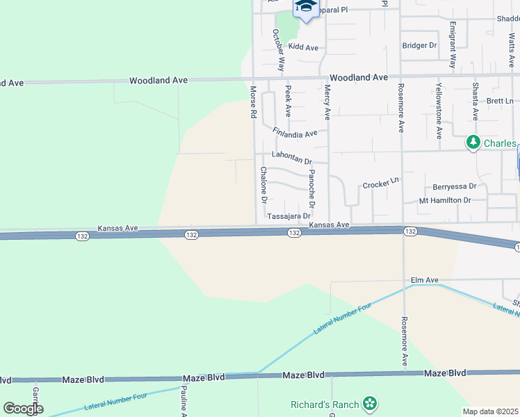 map of restaurants, bars, coffee shops, grocery stores, and more near 816 Chalone Drive in Modesto