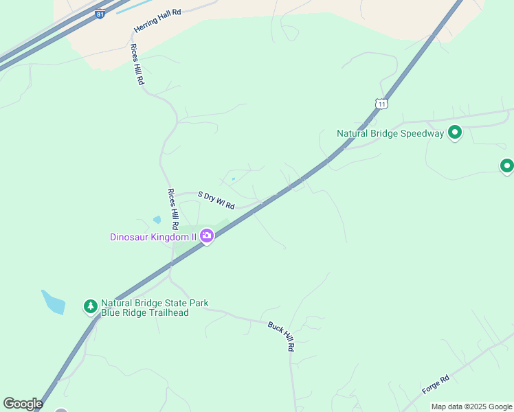 map of restaurants, bars, coffee shops, grocery stores, and more near 131 Dry Well Road in Natural Bridge
