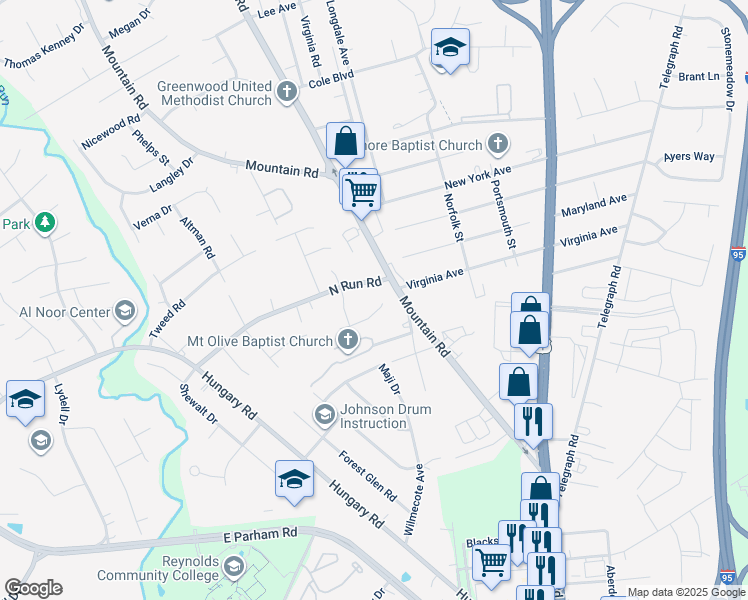 map of restaurants, bars, coffee shops, grocery stores, and more near 9536 Kennedy Station Terrace in Glen Allen