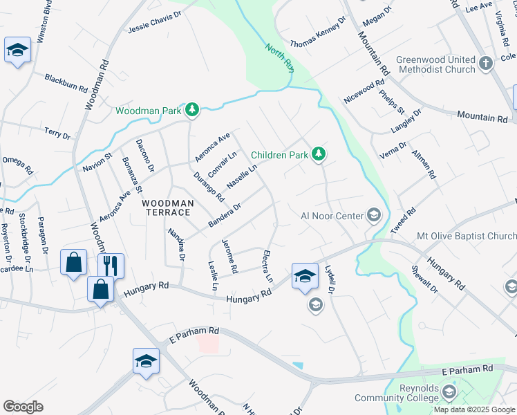 map of restaurants, bars, coffee shops, grocery stores, and more near 1806 Leslie Lane in Richmond