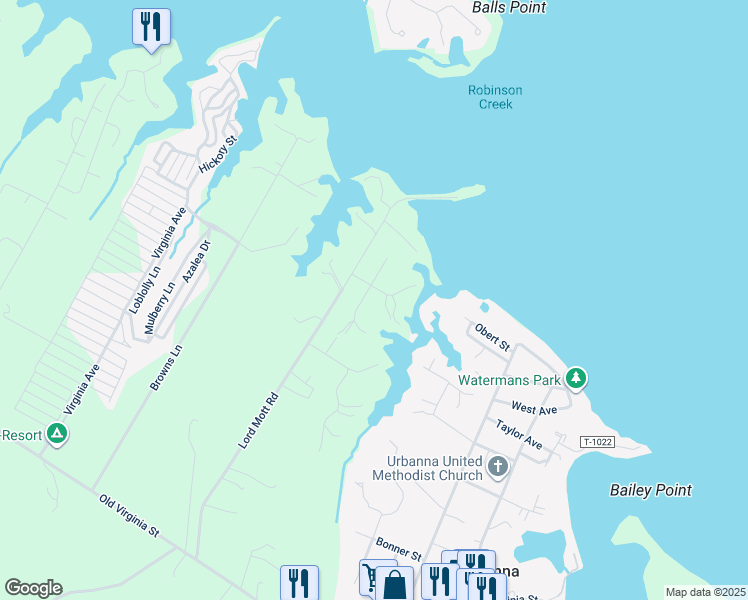 map of restaurants, bars, coffee shops, grocery stores, and more near 80 Hampstead Ave in Urbanna