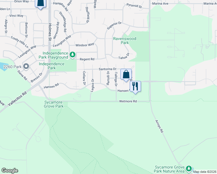 map of restaurants, bars, coffee shops, grocery stores, and more near 1626 Hansen Road in Livermore