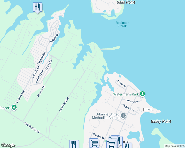map of restaurants, bars, coffee shops, grocery stores, and more near 80 Hampstead Ave in Urbanna