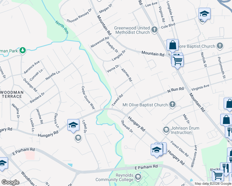 map of restaurants, bars, coffee shops, grocery stores, and more near 9012 Torno Drive in Glen Allen