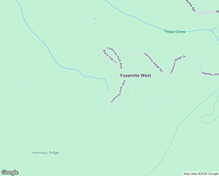 map of restaurants, bars, coffee shops, grocery stores, and more near 7191 Manzanita Lane in Yosemite National Park