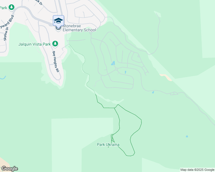 map of restaurants, bars, coffee shops, grocery stores, and more near 20 Dunfirth Drive in Hayward