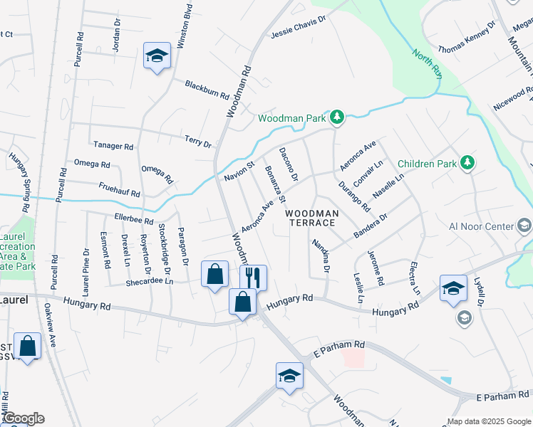 map of restaurants, bars, coffee shops, grocery stores, and more near 2101 Aeronca Avenue in Richmond