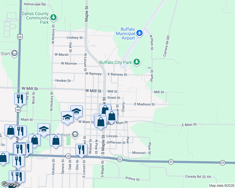 map of restaurants, bars, coffee shops, grocery stores, and more near 301 Grant Street in Buffalo