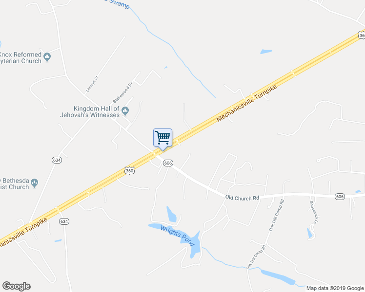 map of restaurants, bars, coffee shops, grocery stores, and more near 4199 Mechanicsville Turnpike in Mechanicsville