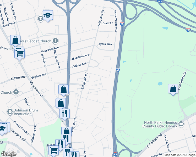 map of restaurants, bars, coffee shops, grocery stores, and more near 654 Brookwood Glen Terrace in Glen Allen