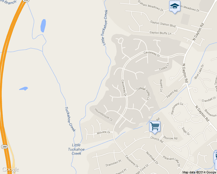 map of restaurants, bars, coffee shops, grocery stores, and more near 4024 Huntsteed Way in Henrico