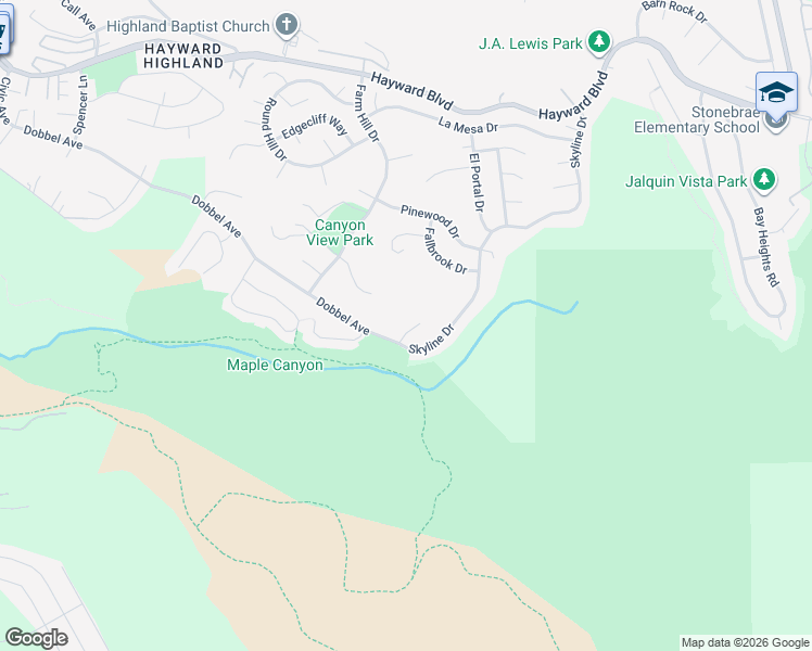 map of restaurants, bars, coffee shops, grocery stores, and more near 3430 Eureka Court in Hayward