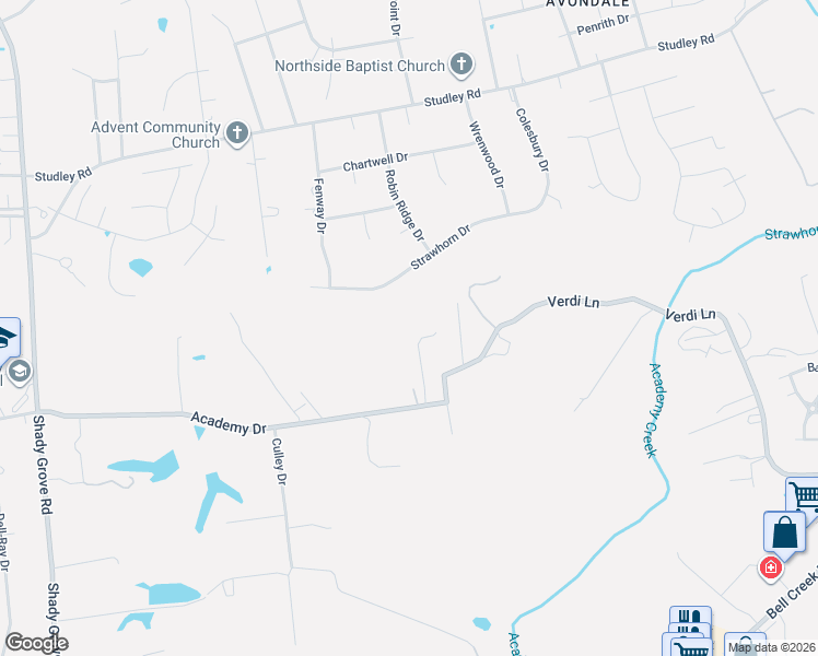 map of restaurants, bars, coffee shops, grocery stores, and more near 7466 Academy Drive in Mechanicsville