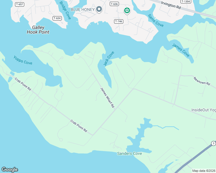 map of restaurants, bars, coffee shops, grocery stores, and more near 1546 James Wharf Road in White Stone