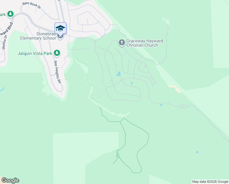 map of restaurants, bars, coffee shops, grocery stores, and more near 20 Dunfirth Drive in Hayward