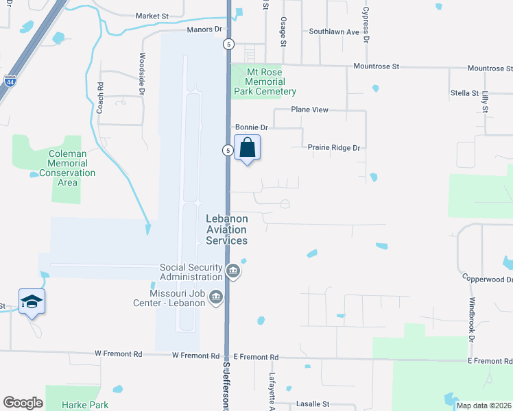 map of restaurants, bars, coffee shops, grocery stores, and more near 136 Addison Drive in Lebanon