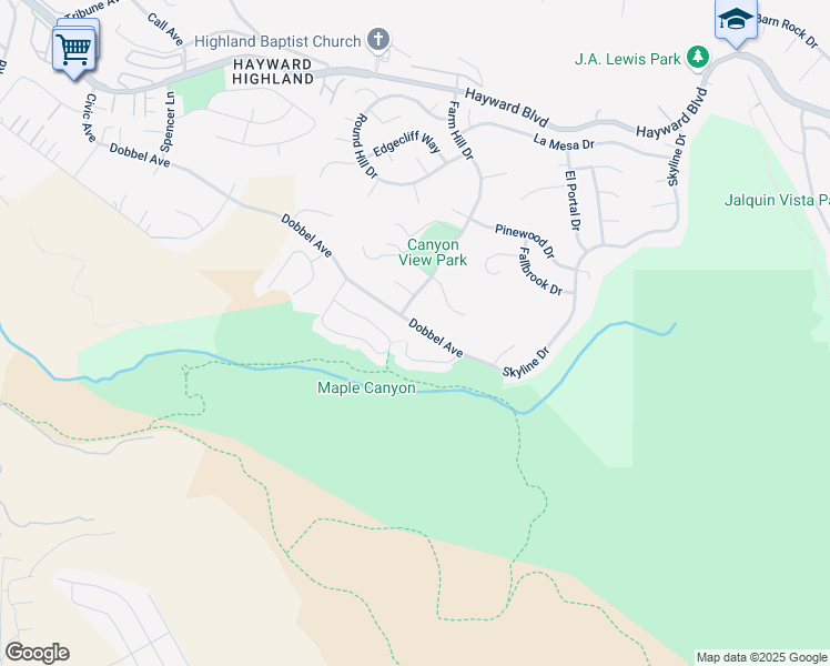 map of restaurants, bars, coffee shops, grocery stores, and more near 28110 Dobbel Avenue in Hayward
