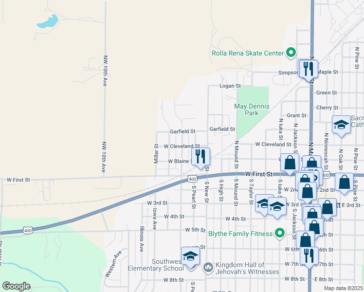 map of restaurants, bars, coffee shops, grocery stores, and more near 301 Starr Street in Pratt