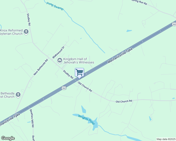 map of restaurants, bars, coffee shops, grocery stores, and more near 4192 Mechanicsville Turnpike in Mechanicsville