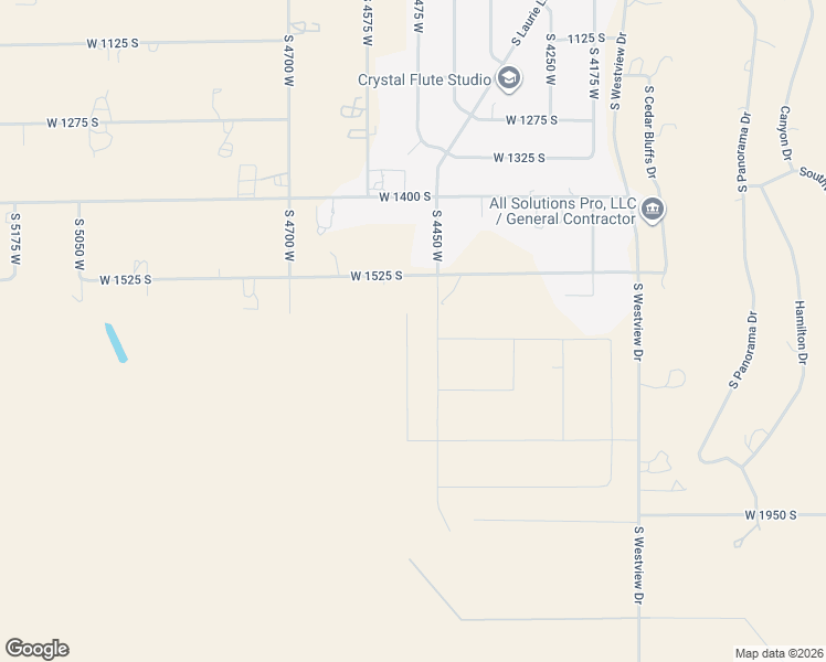 map of restaurants, bars, coffee shops, grocery stores, and more near 1574 South 4450 West in Cedar City