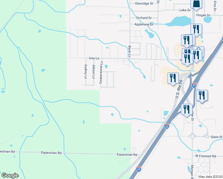 map of restaurants, bars, coffee shops, grocery stores, and more near 1344 Raspberry Drive in Lebanon