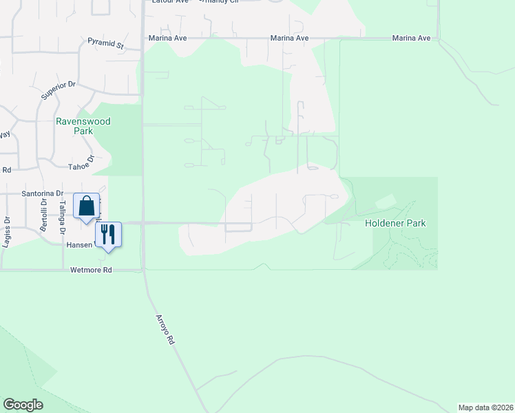map of restaurants, bars, coffee shops, grocery stores, and more near 3166 Belmont Court in Livermore