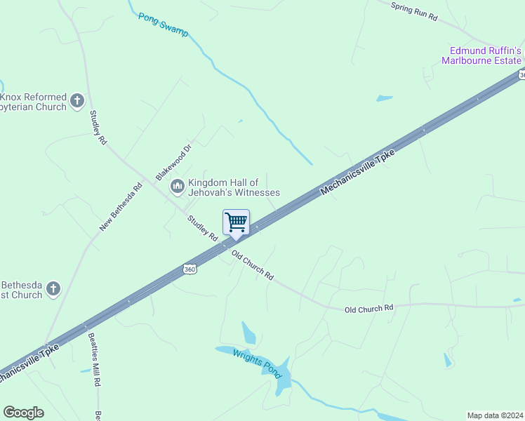 map of restaurants, bars, coffee shops, grocery stores, and more near 4192 Mechanicsville Turnpike in Mechanicsville