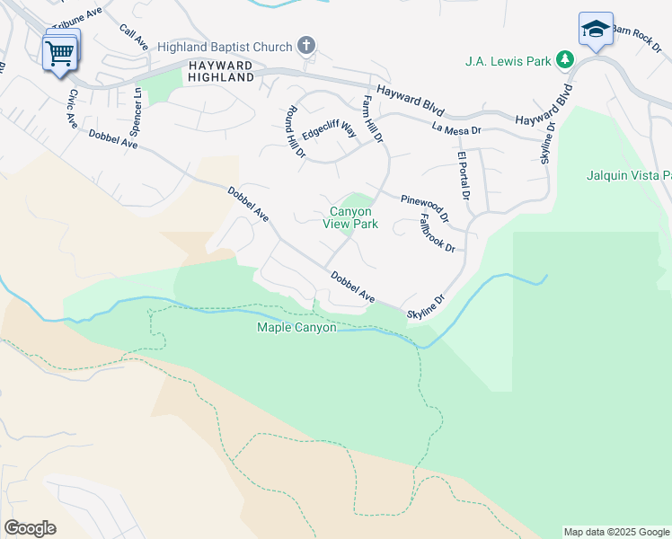 map of restaurants, bars, coffee shops, grocery stores, and more near 28110 Dobbel Avenue in Hayward