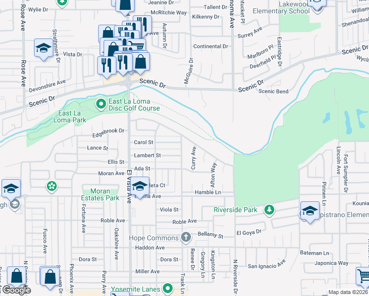 map of restaurants, bars, coffee shops, grocery stores, and more near 608 Trask Lane in Modesto