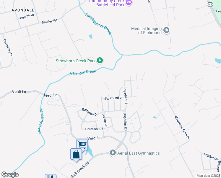 map of restaurants, bars, coffee shops, grocery stores, and more near 9086 Sutlers Ln in Mechanicsville