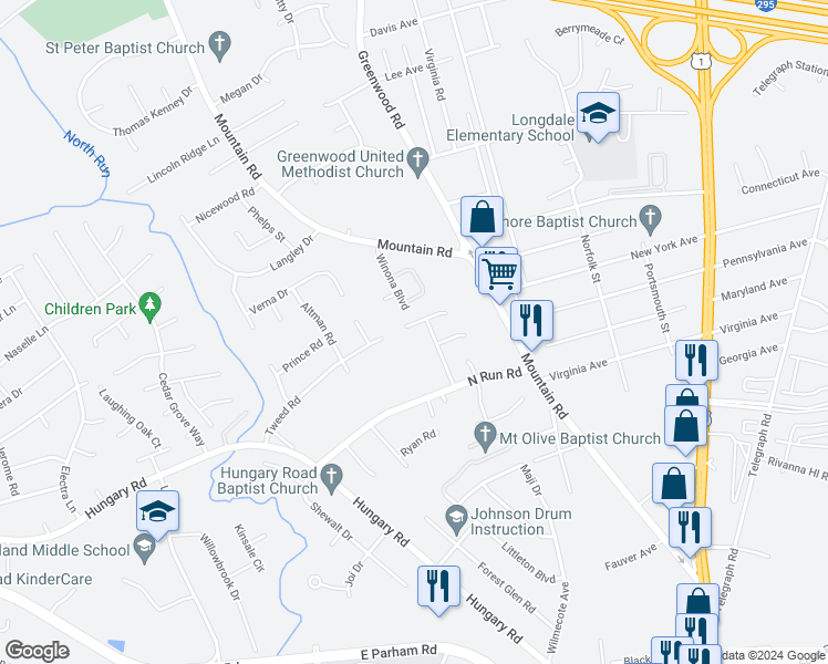 map of restaurants, bars, coffee shops, grocery stores, and more near 9211 Tweed Place in Glen Allen