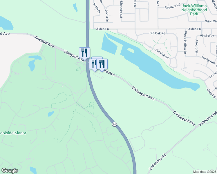 map of restaurants, bars, coffee shops, grocery stores, and more near 221 East Vineyard Avenue in Livermore