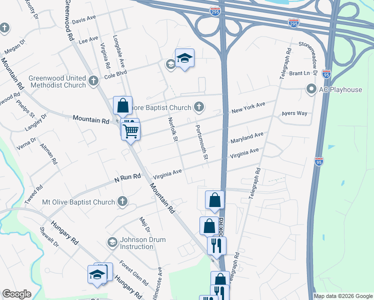 map of restaurants, bars, coffee shops, grocery stores, and more near 1315 Maryland Avenue in Glen Allen