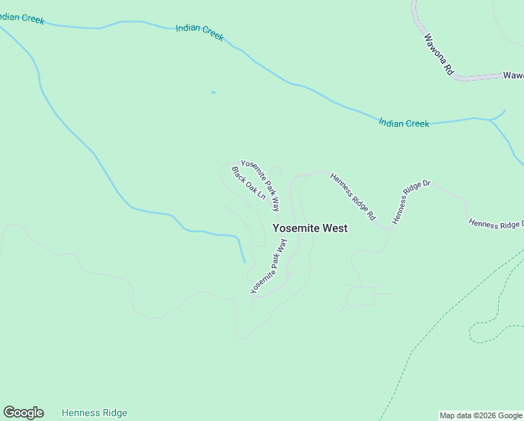 map of restaurants, bars, coffee shops, grocery stores, and more near 7320 Yosemite Park Way in Yosemite National Park