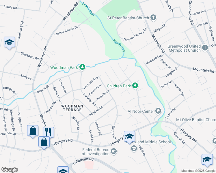 map of restaurants, bars, coffee shops, grocery stores, and more near 9720 Willow Glen Lane in Richmond