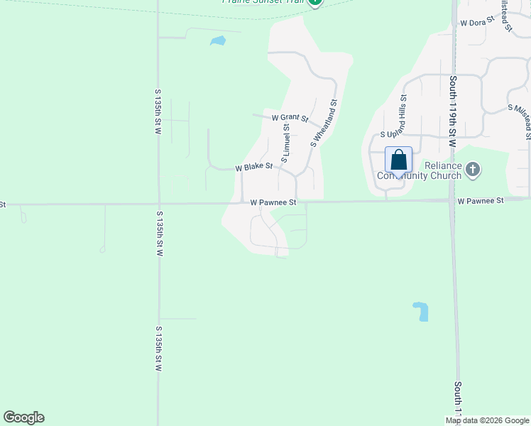 map of restaurants, bars, coffee shops, grocery stores, and more near 12168-12170 West Pawnee Street in Wichita