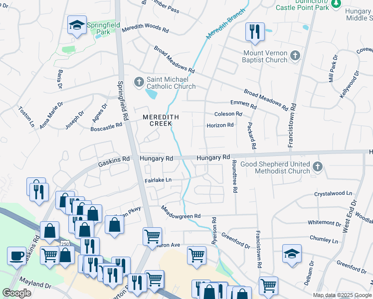 map of restaurants, bars, coffee shops, grocery stores, and more near 4500 Padgett Place in Glen Allen