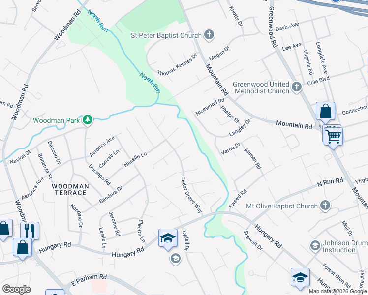 map of restaurants, bars, coffee shops, grocery stores, and more near 1608 Birchview Court in Richmond