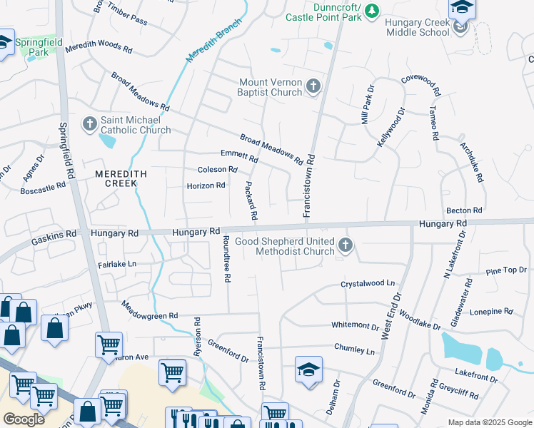 map of restaurants, bars, coffee shops, grocery stores, and more near 4604 Kayhoe Road in Glen Allen