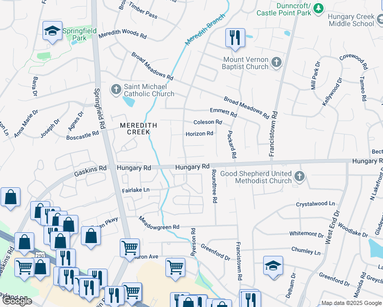 map of restaurants, bars, coffee shops, grocery stores, and more near 9328 Becton Road in Glen Allen